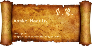 Vasko Martin névjegykártya